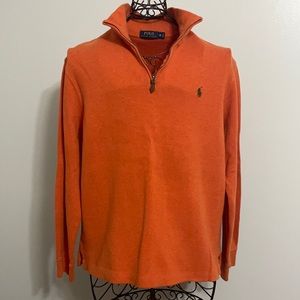 Men’s 3/4 zip soft sweater Polo by Ralph Lauren (Medium) Fall Orange